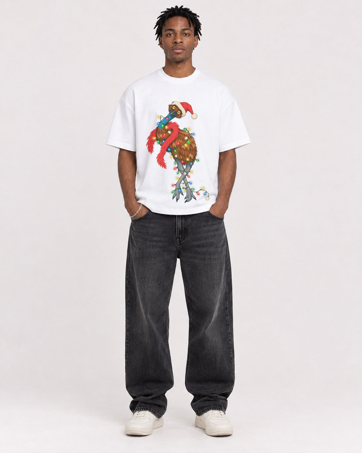 Mockup Boxy Heavyweight Tee White male full-body 05