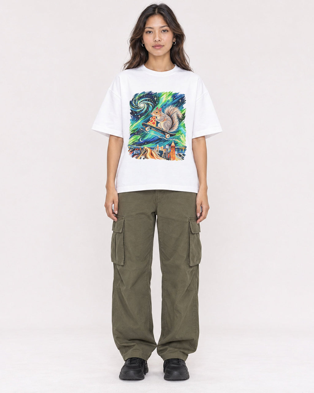 Mockup Boxy Heavyweight Tee White female full-body 02