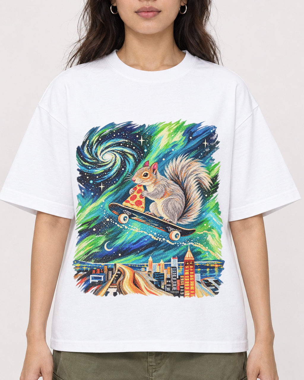Mockup Boxy Heavyweight Tee White female close-up 02