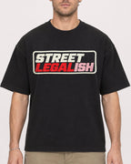 Mockup Boxy Heavyweight Tee Black male close-up 08