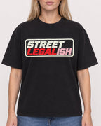 Mockup Boxy Heavyweight Tee Black female close-up 08