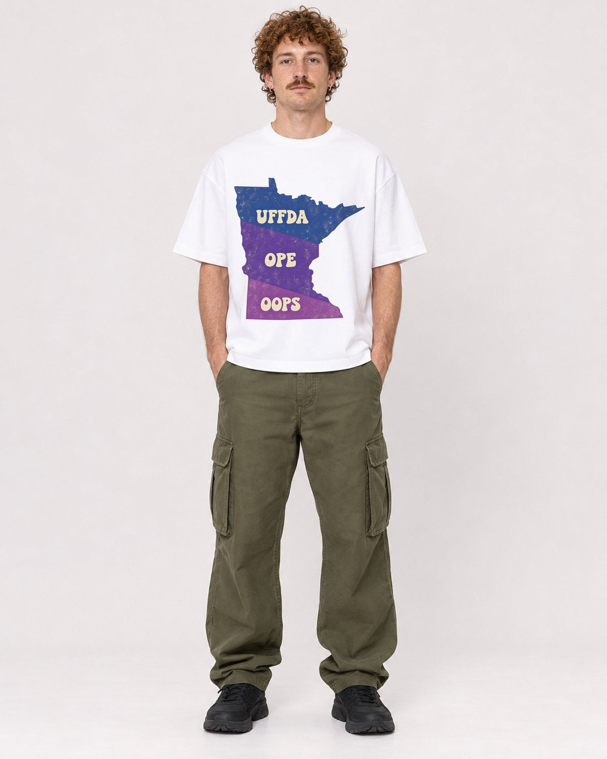 Mockup Boxy Heavyweight Tee White male full-body 09