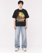 Mockup Boxy Heavyweight Tee Black male full-body 01