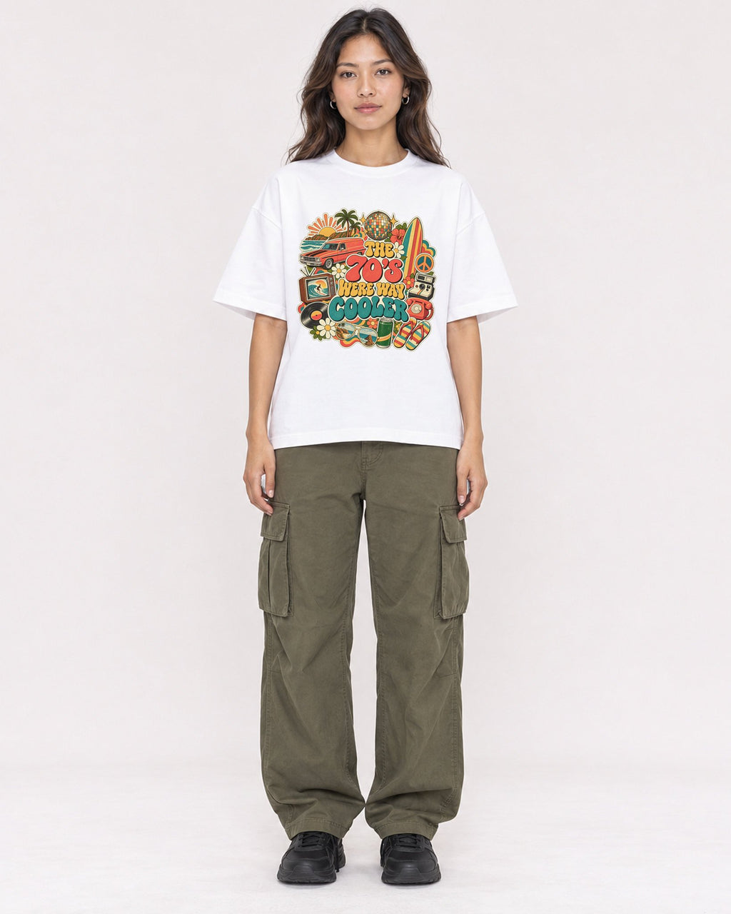 Mockup Boxy Heavyweight Tee White female full-body 02