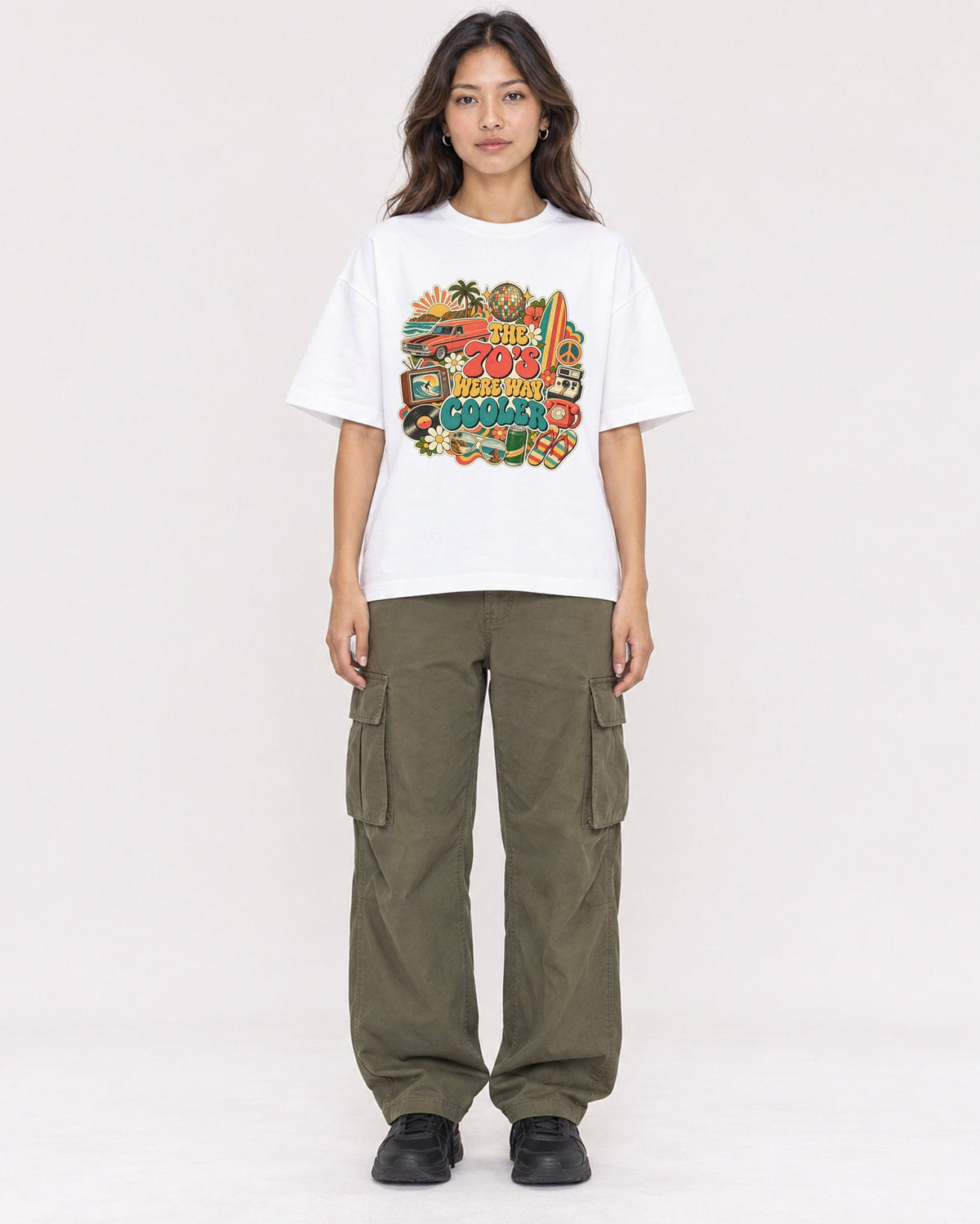 Mockup Boxy Heavyweight Tee White female full-body 02