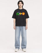 Mockup Boxy Heavyweight Tee Black male full-body 41