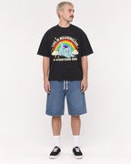 Mockup Boxy Heavyweight Tee Black male full-body 39