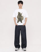 Mockup Boxy Heavyweight Tee White male full-body 01
