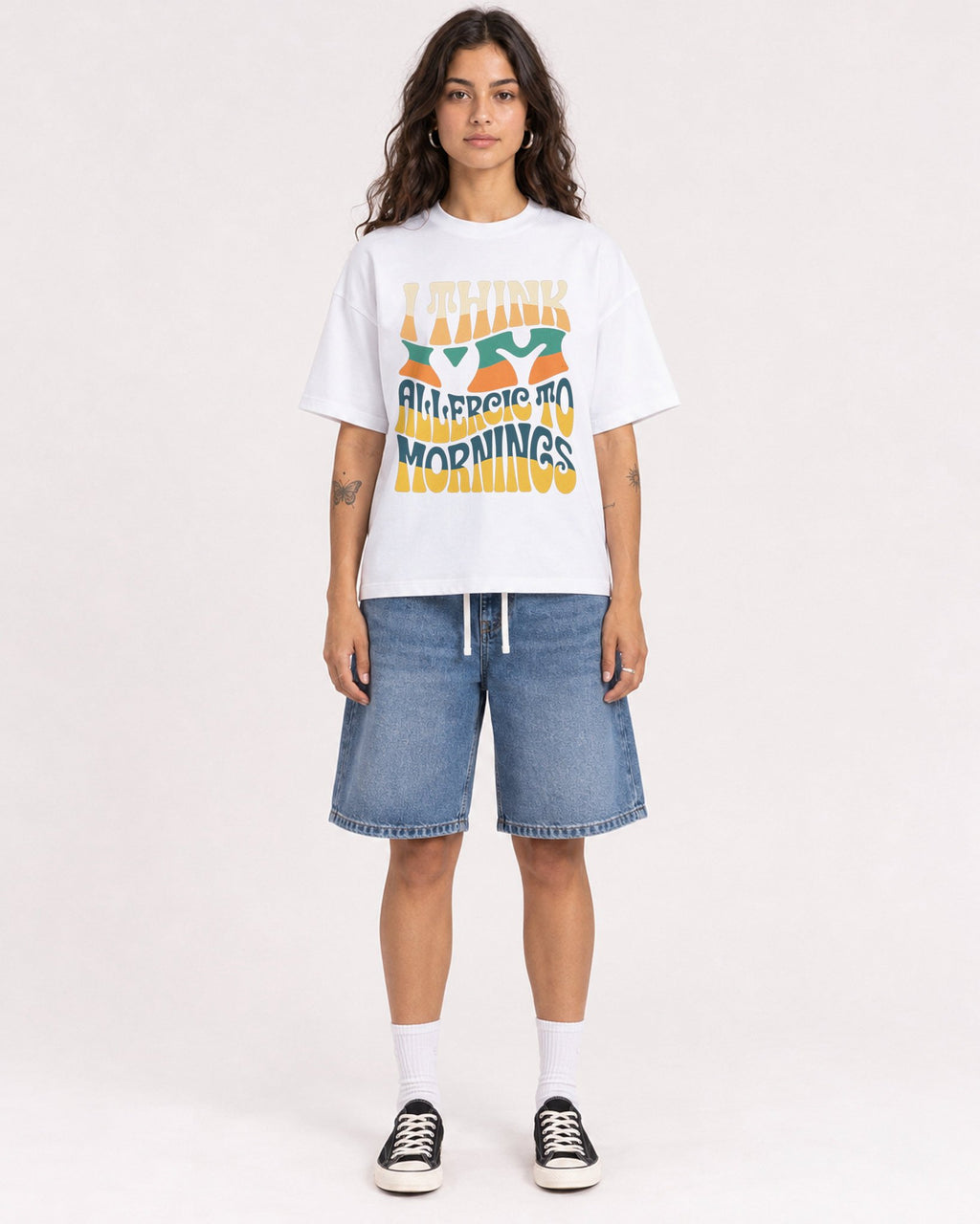 Mockup Boxy Heavyweight Tee White female full-body 06