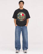 Mockup Boxy Heavyweight Tee Black male full-body 10