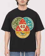 Mockup Boxy Heavyweight Tee Black male close-up 03