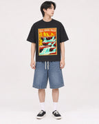 Mockup Boxy Heavyweight Tee Black male full-body 11