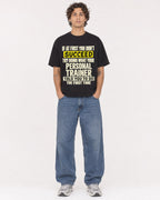 Mockup Boxy Heavyweight Tee Black male full-body 30