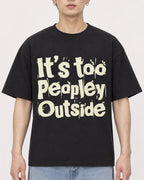 Mockup Boxy Heavyweight Tee Black male close-up 01