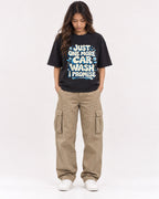 Mockup Boxy Heavyweight Tee Black female full-body 02