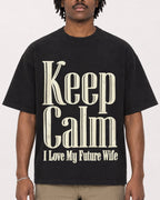 Mockup Boxy Heavyweight Tee Black male close-up 04