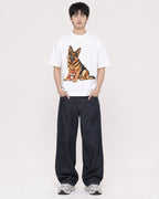 Mockup Boxy Heavyweight Tee White male full-body 01