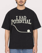 Mockup Boxy Heavyweight Tee Black male close-up 02