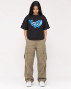 Mockup Boxy Heavyweight Tee Black female full-body 46