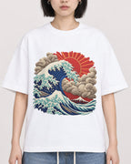Mockup Boxy Heavyweight Tee White female close-up 11