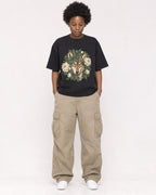 Mockup Boxy Heavyweight Tee Black female full-body 14