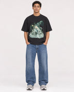 Mockup Boxy Heavyweight Tee Black male full-body 10