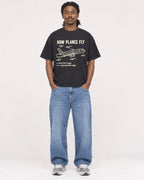 Mockup Boxy Heavyweight Tee Black male full-body 34