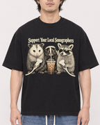 Mockup Boxy Heavyweight Tee Black male close-up 03