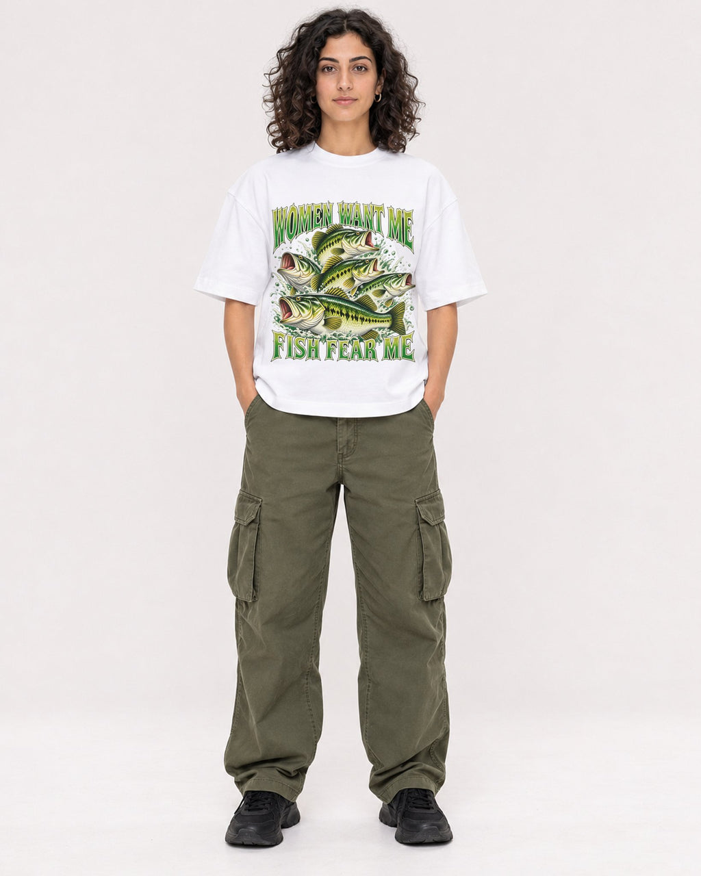 Mockup Boxy Heavyweight Tee White female full-body 27