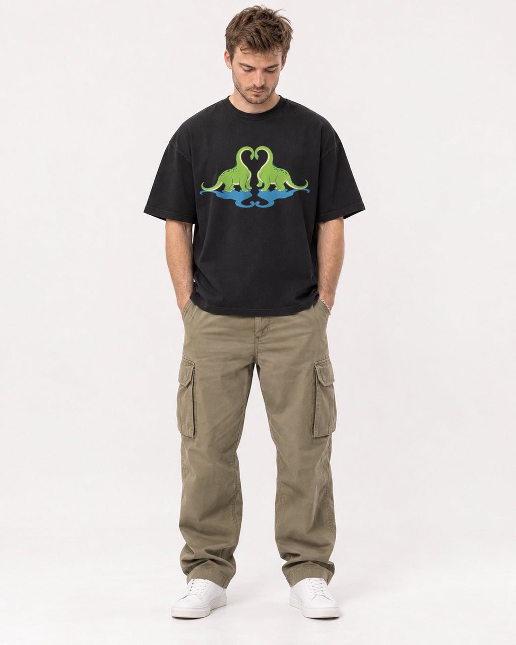 Mockup Boxy Heavyweight Tee Black male full-body 08