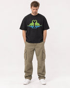 Mockup Boxy Heavyweight Tee Black male full-body 08