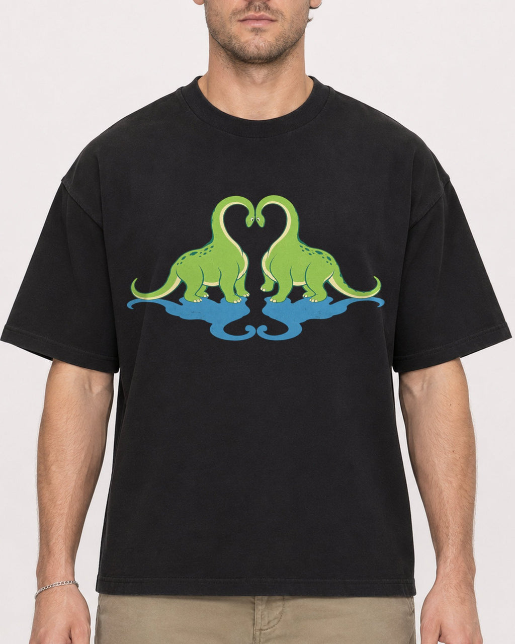Mockup Boxy Heavyweight Tee Black male close-up 08