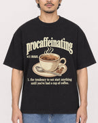 Mockup Boxy Heavyweight Tee Black male close-up 02