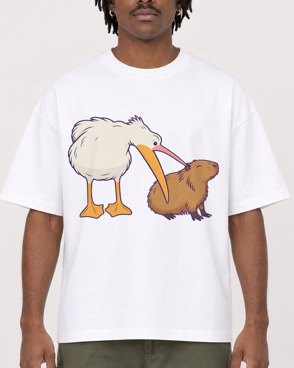 Mockup Boxy Heavyweight Tee White male close-up 04