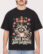Mockup Boxy Heavyweight Tee Black male close-up 29