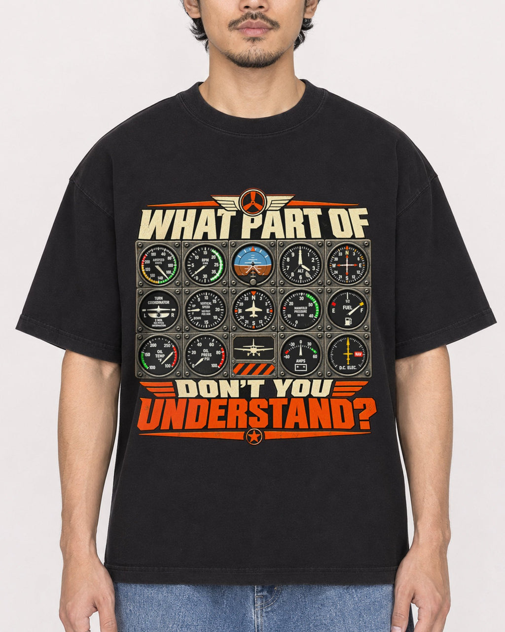Mockup Boxy Heavyweight Tee Black male close-up 02