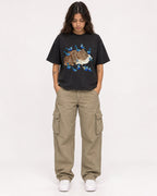 Mockup Boxy Heavyweight Tee Black female full-body 06