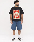 Mockup Boxy Heavyweight Tee Black male full-body 07