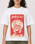 Mockup Boxy Heavyweight Tee White female close-up 07