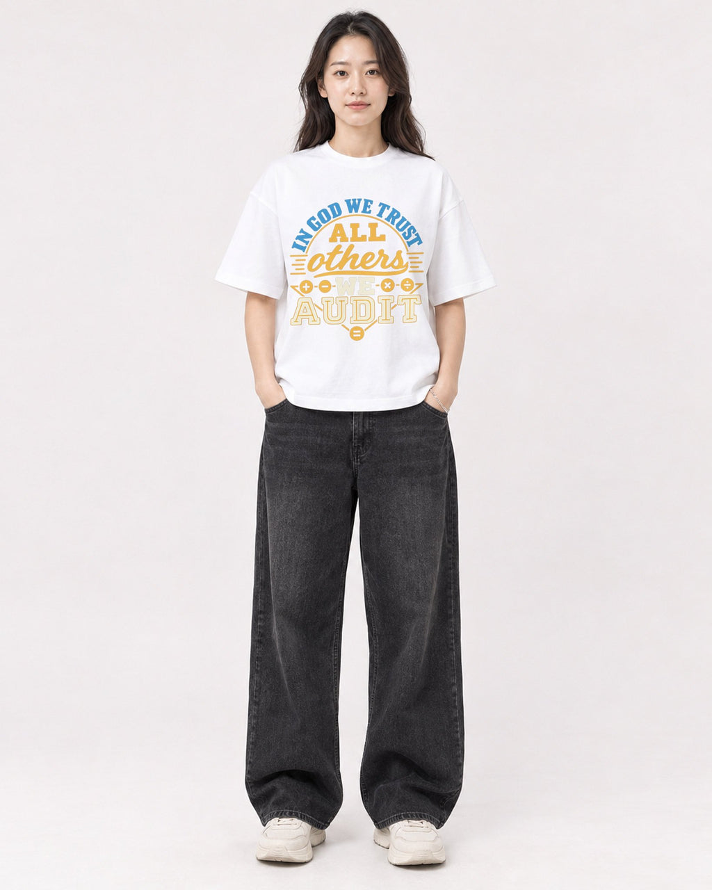 Mockup Boxy Heavyweight Tee White female full-body 03