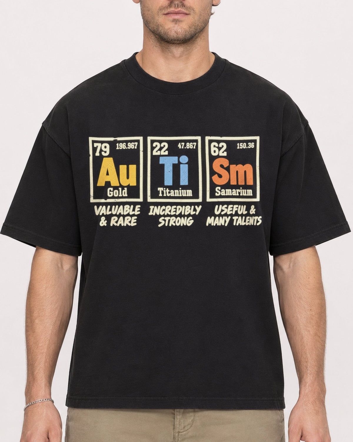 Mockup Boxy Heavyweight Tee Black male close-up 08