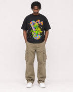 Mockup Boxy Heavyweight Tee Black male full-body 04