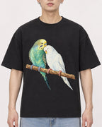 Mockup Boxy Heavyweight Tee Black male close-up 01