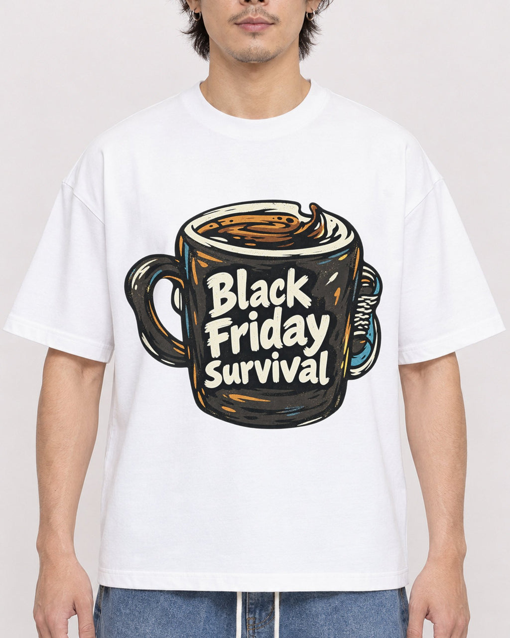 Mockup Boxy Heavyweight Tee White male close-up 03