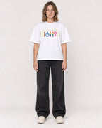 Mockup Boxy Heavyweight Tee White female full-body 38