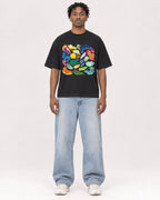Mockup Boxy Heavyweight Tee Black male full-body 05