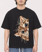 Mockup Boxy Heavyweight Tee Black male close-up 03