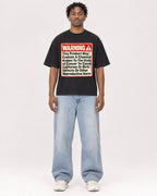 Mockup Boxy Heavyweight Tee Black male full-body 05