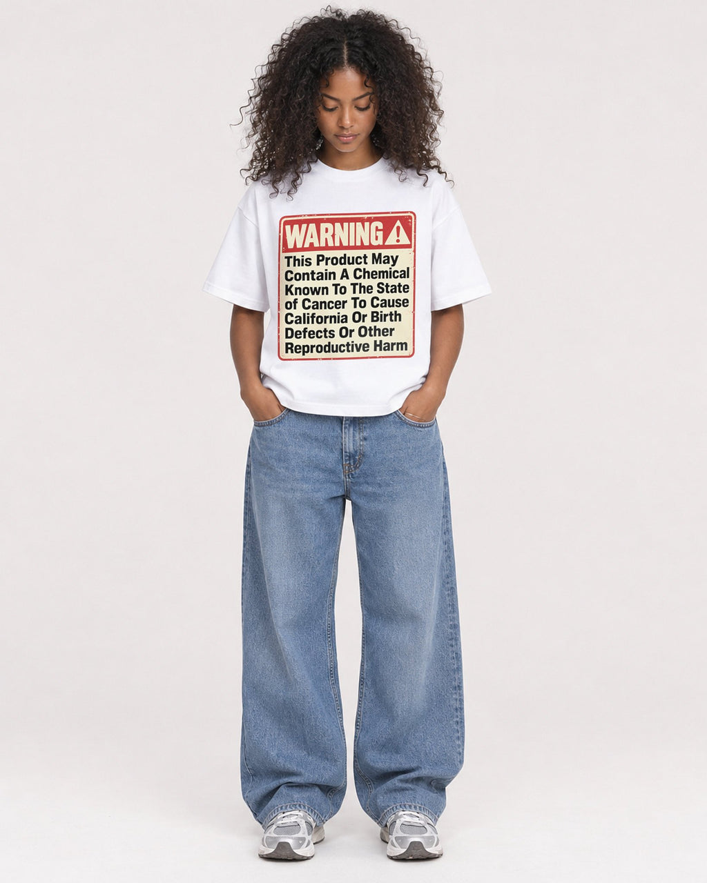Mockup Boxy Heavyweight Tee White female full-body 05