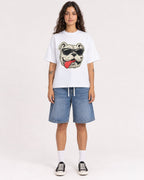 Mockup Boxy Heavyweight Tee White female full-body 06
